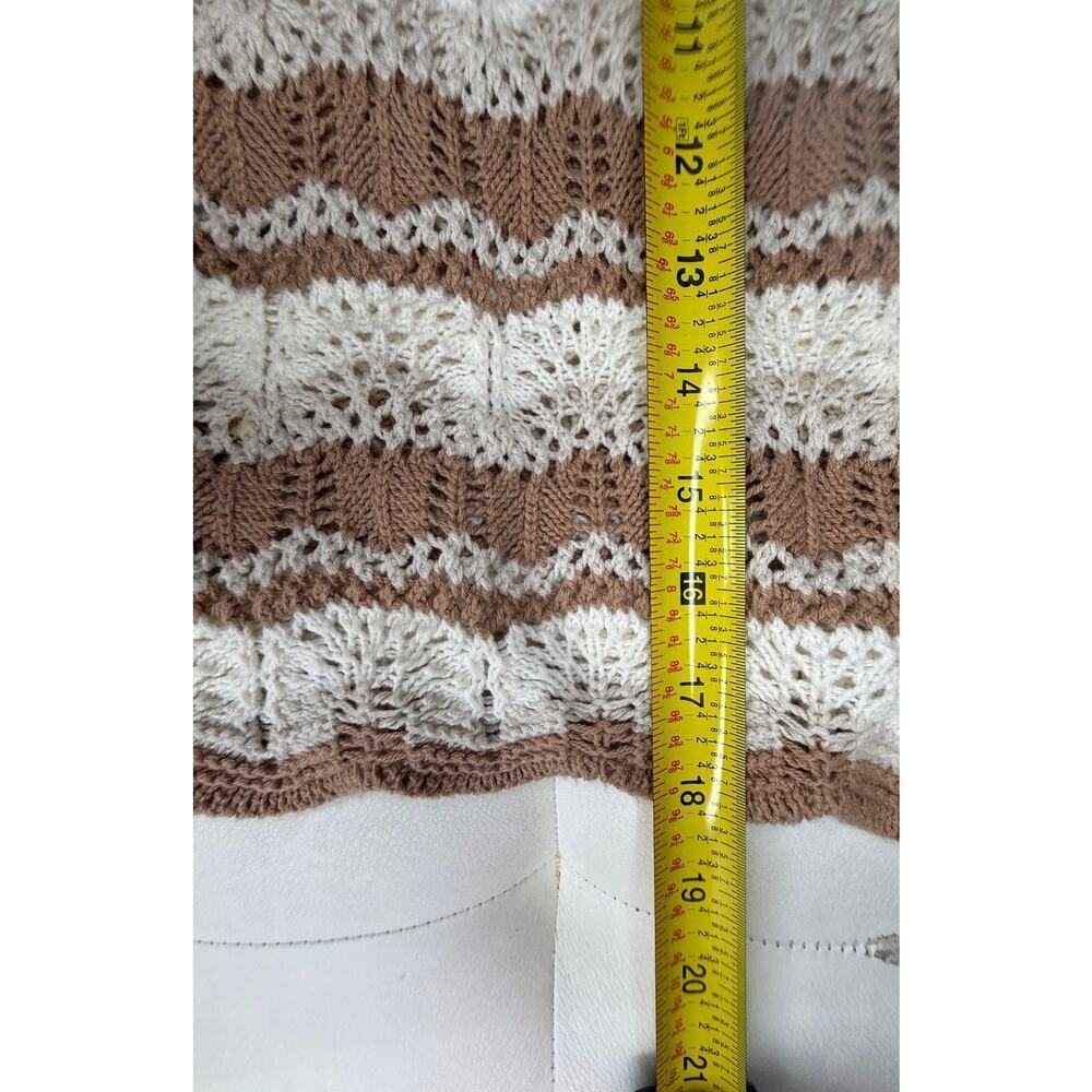 Hippie Rose Junior/Women's two piece tan and white knit lounge set size M - Picture 7 of 15